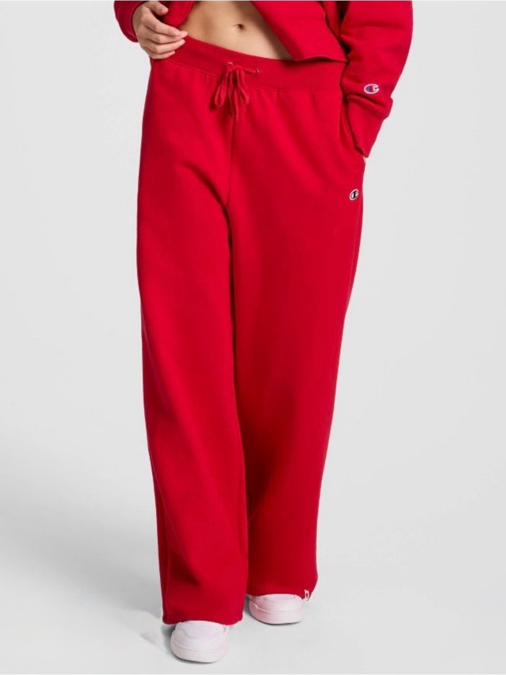 NWOT! Women’s Champion Red High-Rise Fleece Wide-Leg Athletic Sweatpants Medium